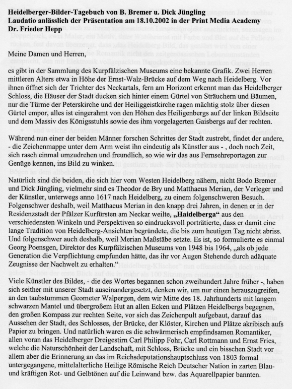 Laudatio Heidelberger Bildertagebuch